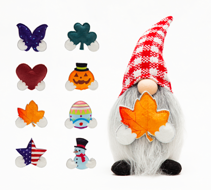 Lazy Gnome | All-Season Décor |  Picnic Red with 8 adorable & interchangeable symbols