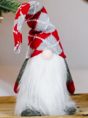 Santa's Lazy Gnome: Plush Argyle Gnome