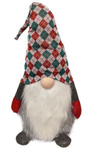Large Green and Red Argyle Gnome | 32 Inches Tall