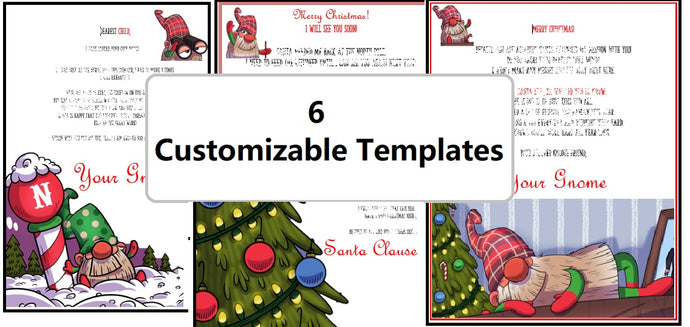 6 Downloadable & Customizable Santa Letters | Gnome Arrival or Anytime | Word Format
